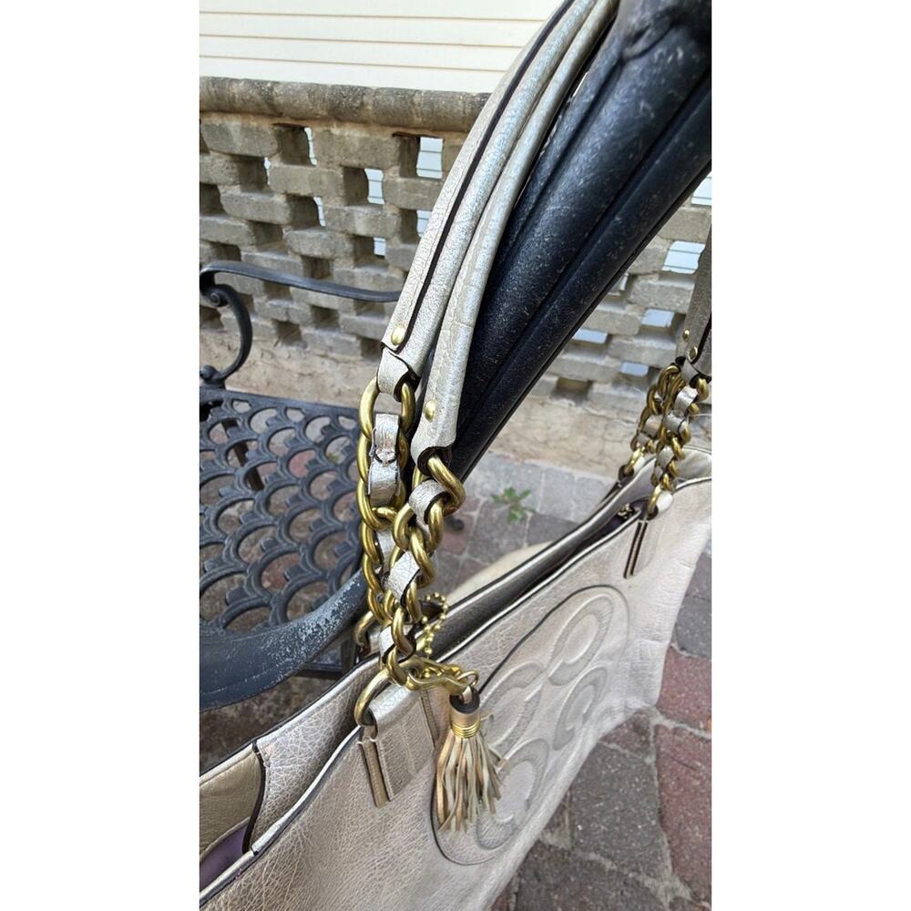 Coach Audrey Metallic Leather Tote Bag - Picture 5 of 9